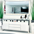 Stainless Steel Cube Vase with Snake Grass