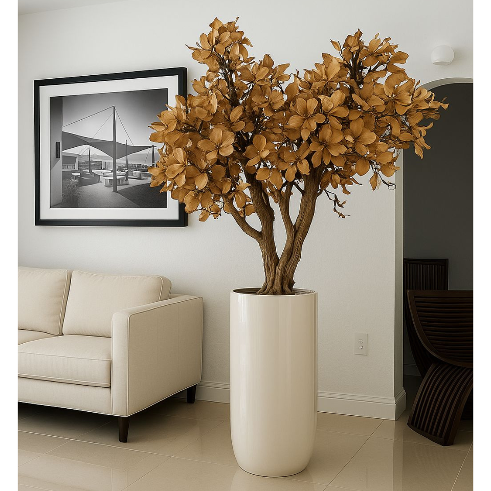 Beige Magnolia Tree in Pot St. Tr. Bright White Release