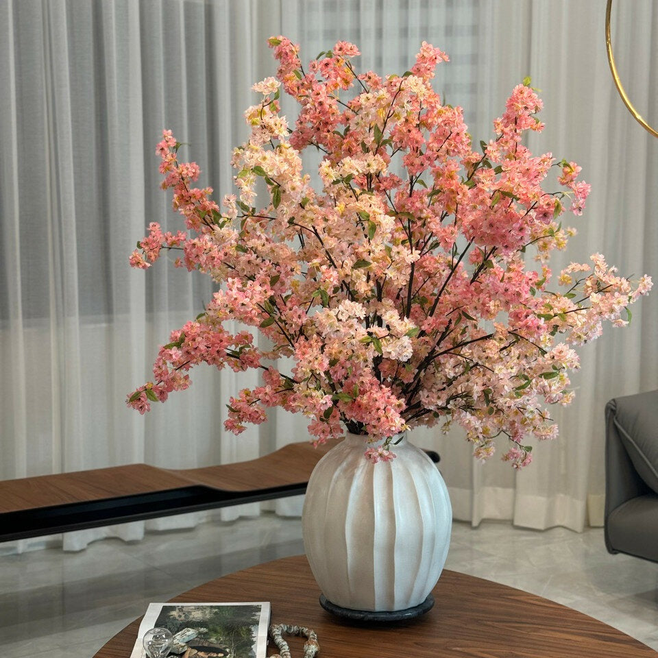 Astoria Vase with Pink Cherry Blossom