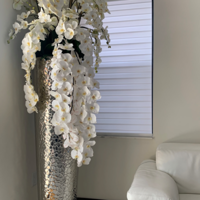 Phalaenopsis Orchids in Extra Tall Hammered Pot
