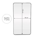 Full-Length Rectangular Mirror with Rounded Edges I 170x90cm